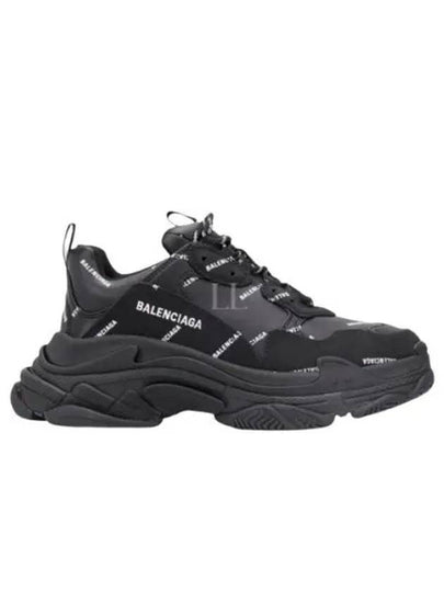 Allover Logo Triple S Low Top Sneakers Black - BALENCIAGA - BALAAN 2