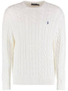 Embroidery Logo Cable Knit Top White - POLO RALPH LAUREN - BALAAN 1