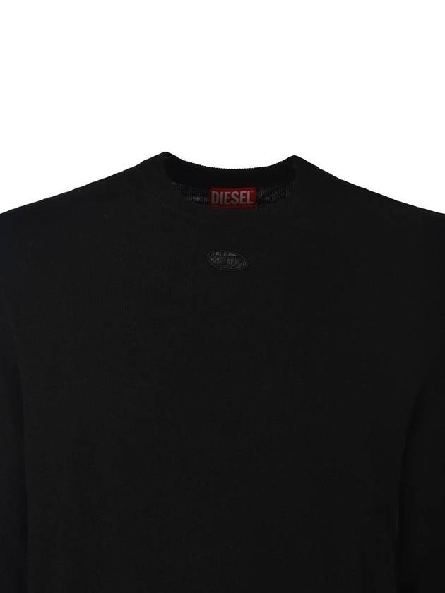 K-Vieri Logo Embroidery Sweatshirt Black - DIESEL - BALAAN 5