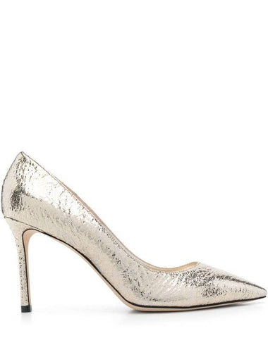 Jimmy Choo Cracked Effect Leather Romy Pumps 85 Shoes - JIMMY CHOO - BALAAN 1