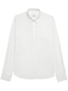 Heart Logo Tonal Cotton Poplin Long Sleeve Shirt White - AMI - BALAAN 1