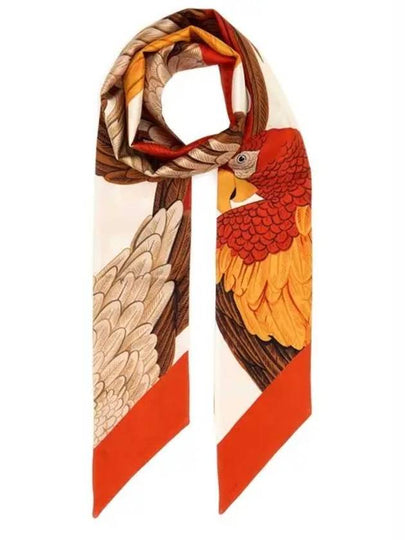 Parrot Print Slik Scarf Red - SALVATORE FERRAGAMO - BALAAN 2