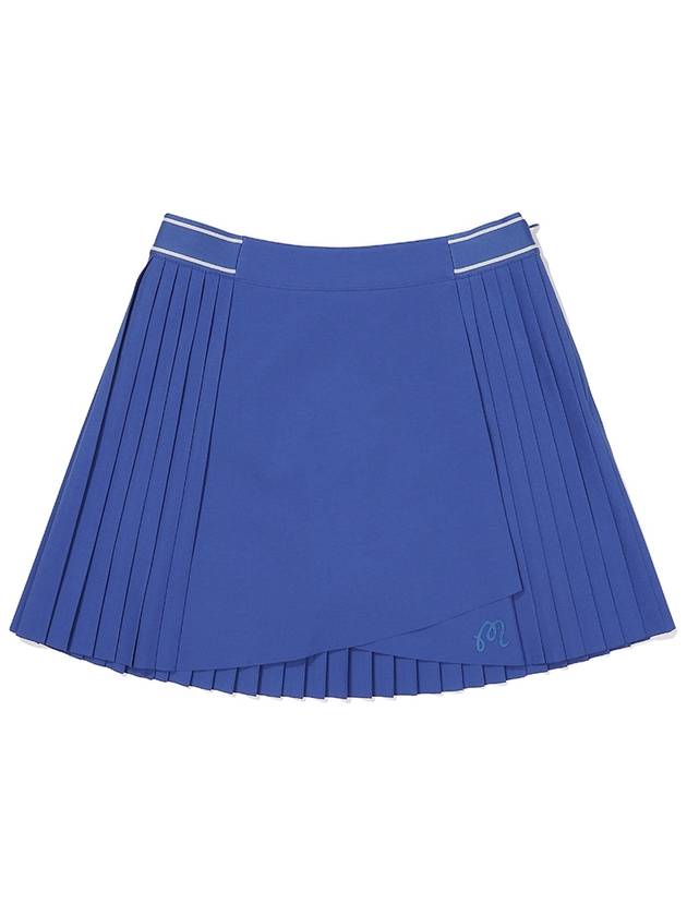 Side pleated skirt BLUE WOMAN - MALBON GOLF - BALAAN 1