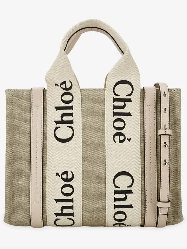 Woody Small Canvas Tote Bag Pink Beige - CHLOE - BALAAN 3