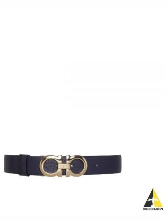 Gancini Reversible Leather Belt Black Myrtle - SALVATORE FERRAGAMO - BALAAN 2