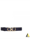 Gancini Reversible Leather Belt Black - SALVATORE FERRAGAMO - BALAAN 2