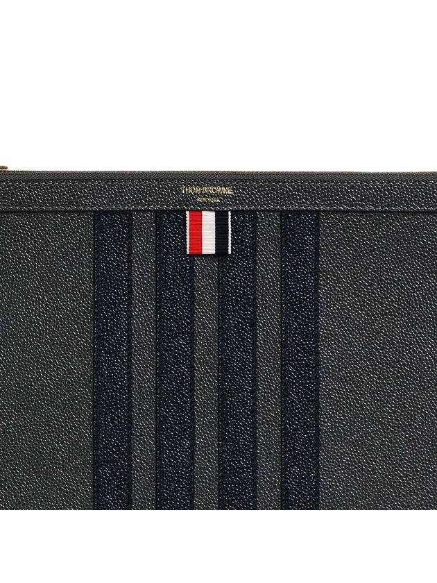 Diagonal Medium Document Case Clutch Bag Dark Grey - THOM BROWNE - BALAAN 4