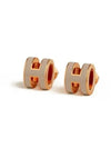 Mini Pop-Ache H Earrings Rose Gold Marron Glacec - HERMES - BALAAN 3