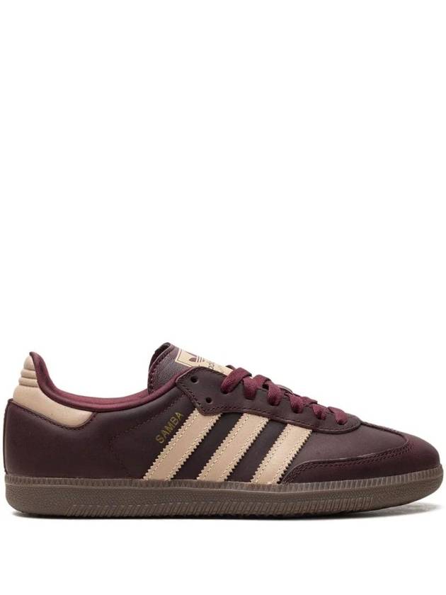 Samba OG Maroon Crystal Sand Gold Metallic Sneakers IF7004 - ADIDAS - BALAAN 1