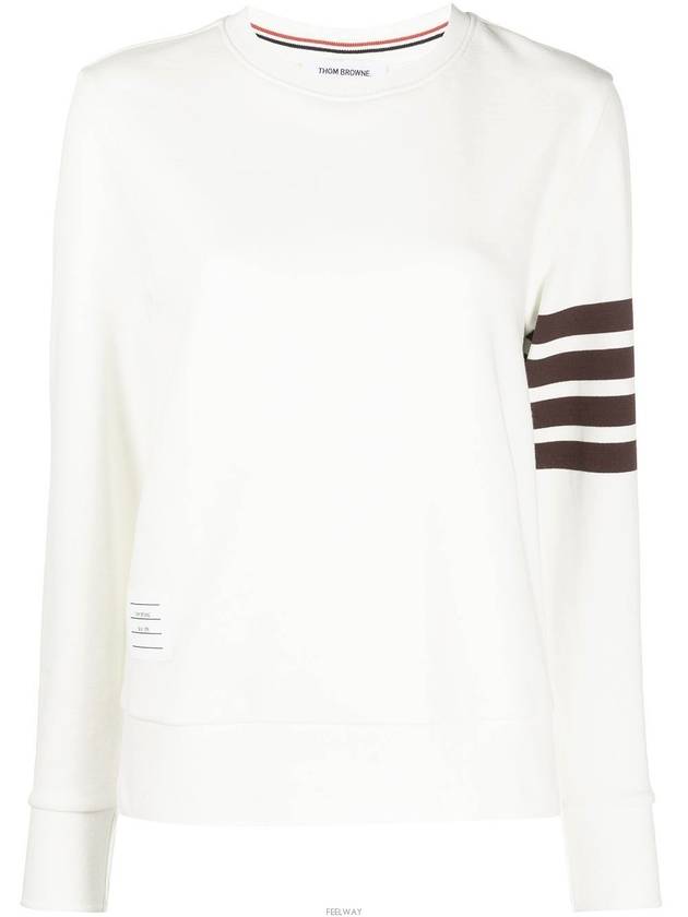 4 Bar Logo Loopback Crewneck Sweatshirt White - THOM BROWNE - BALAAN 3