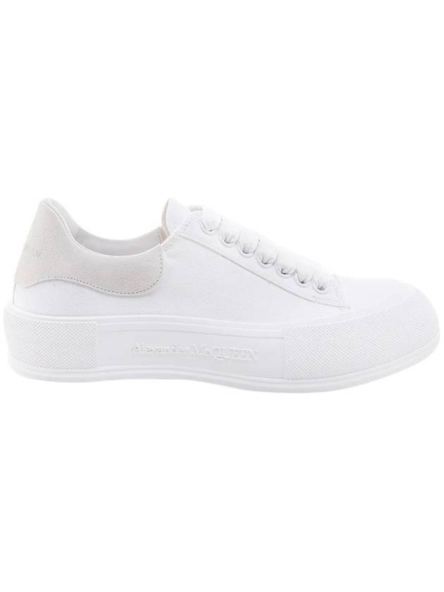 Deck Lace-up Plimsoll Low-top Sneakers White - ALEXANDER MCQUEEN - BALAAN 1