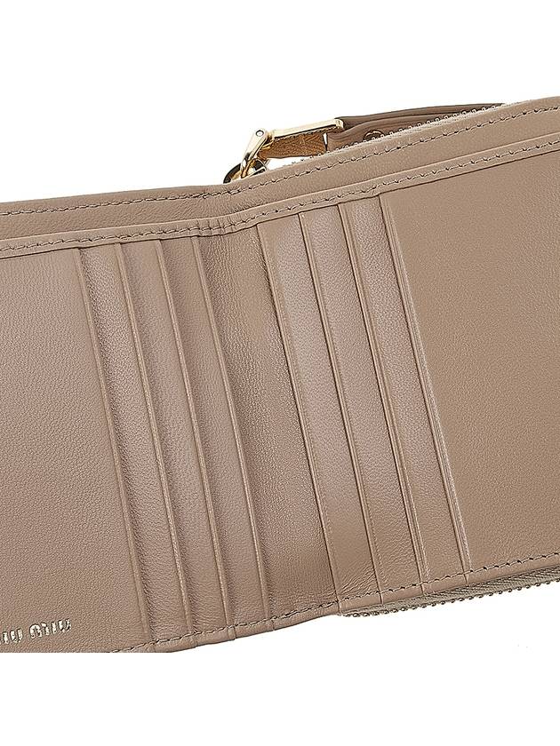 Matelasse Logo Zip Around Half Wallet Sand Beige - MIU MIU - BALAAN 9