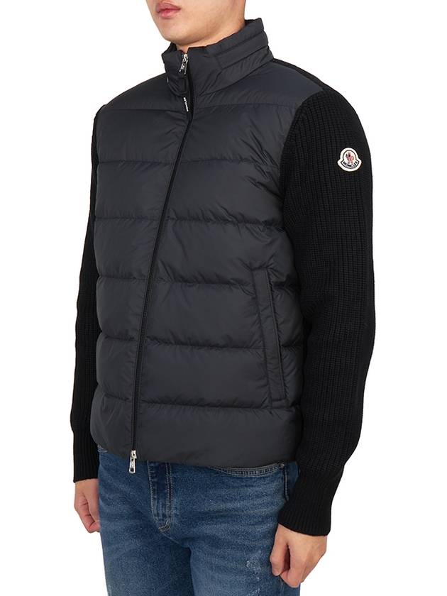 Padded Wool Zip-Up Hoodie Black - MONCLER - BALAAN 4