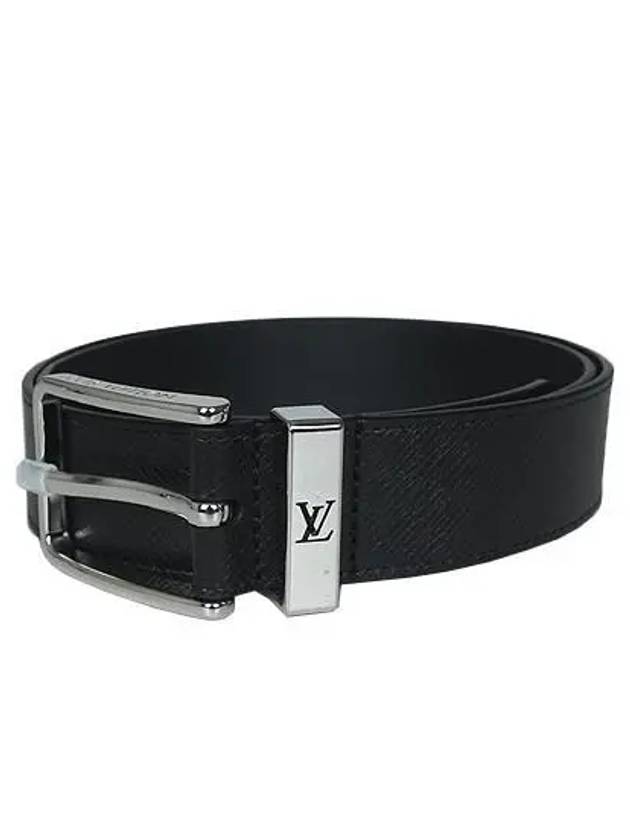 M8021T Silver Buckle Taiga Leather Pont Neuf Belt 31 34 - LOUIS VUITTON - BALAAN 2