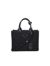 Triangle Logo Jagard Tote Bag Black - PRADA - BALAAN 1