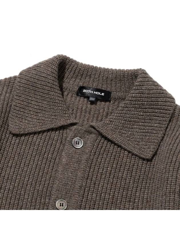 Lambswool collar pocket knit cardigan MBROWN - 20THHOLE - BALAAN 5