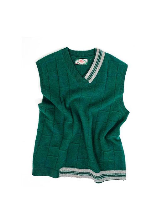 Men's V-neck Knit Vest Green I1WV01GR - IOEDLE - BALAAN 1