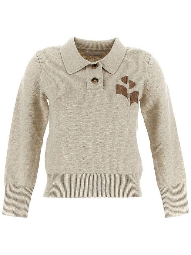 Nola Long Sleeve Polo Knit Top Ivory - ISABEL MARANT - BALAAN 2