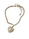 CC Heart Crystal Pendant Bracelet Gold - CHANEL - BALAAN 1