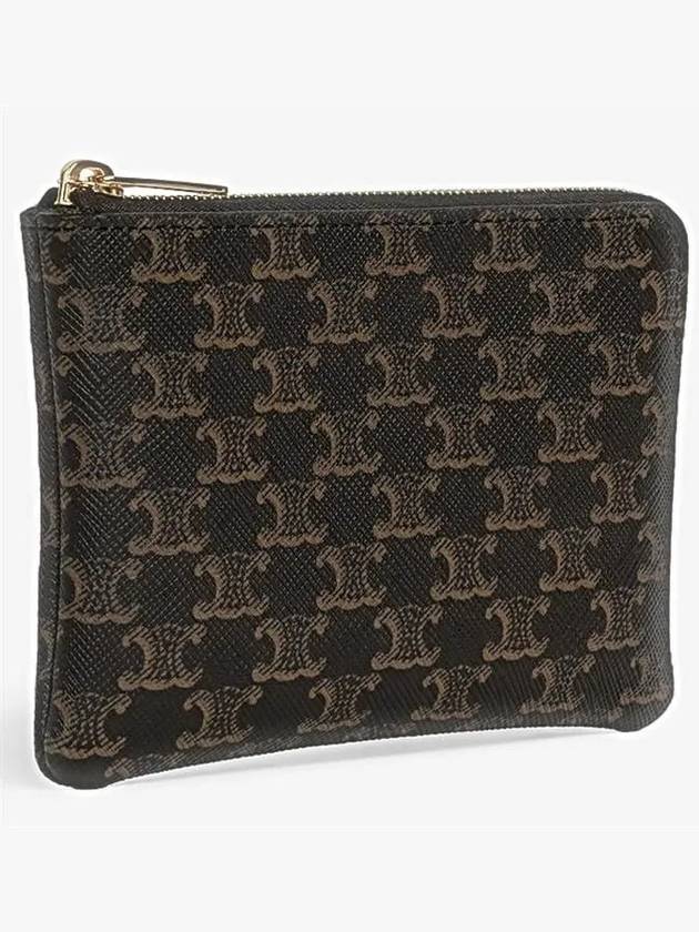 Triomphe Canvas Coin Purse Black - CELINE - BALAAN 3