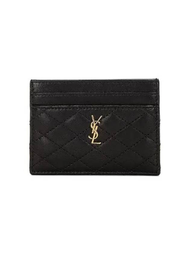 Gabi Quilted Lambskin Card Wallet Black - SAINT LAURENT - BALAAN 2