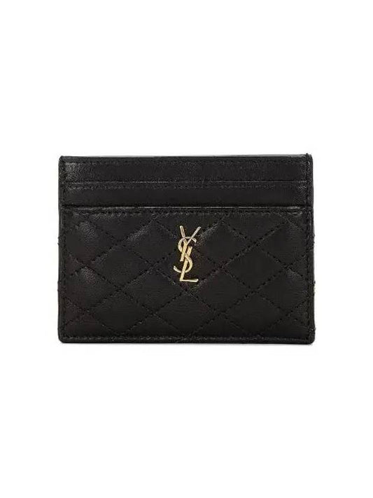 Gabi Quilted Lambskin Card Wallet Black - SAINT LAURENT - BALAAN 2