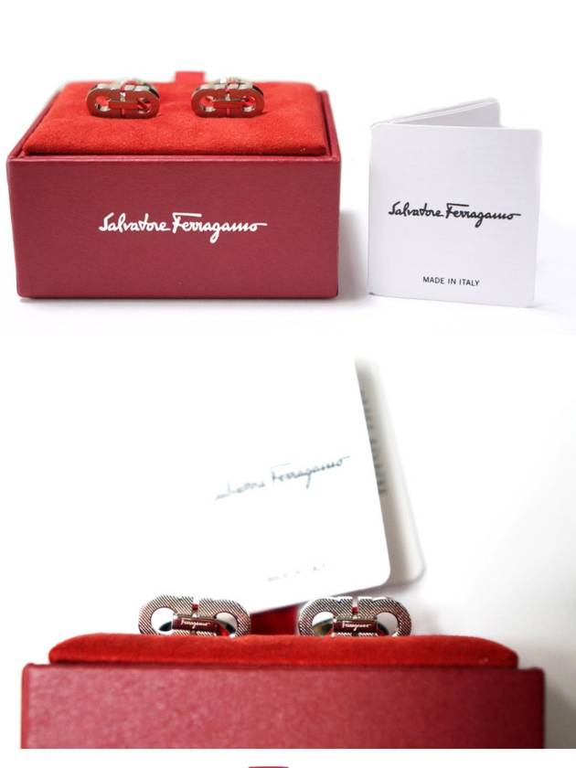 Ferragamo Gancini logo silver cufflinks - SALVATORE FERRAGAMO - BALAAN 3