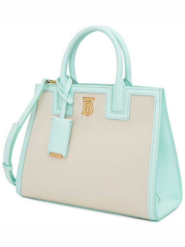 Mini Frances Canvas Tote Bag Mint - BURBERRY - BALAAN 3