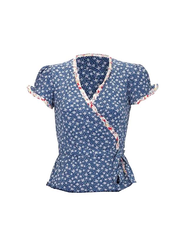 Women's Floral Wrap Blouse Blue - POLO RALPH LAUREN - BALAAN 1