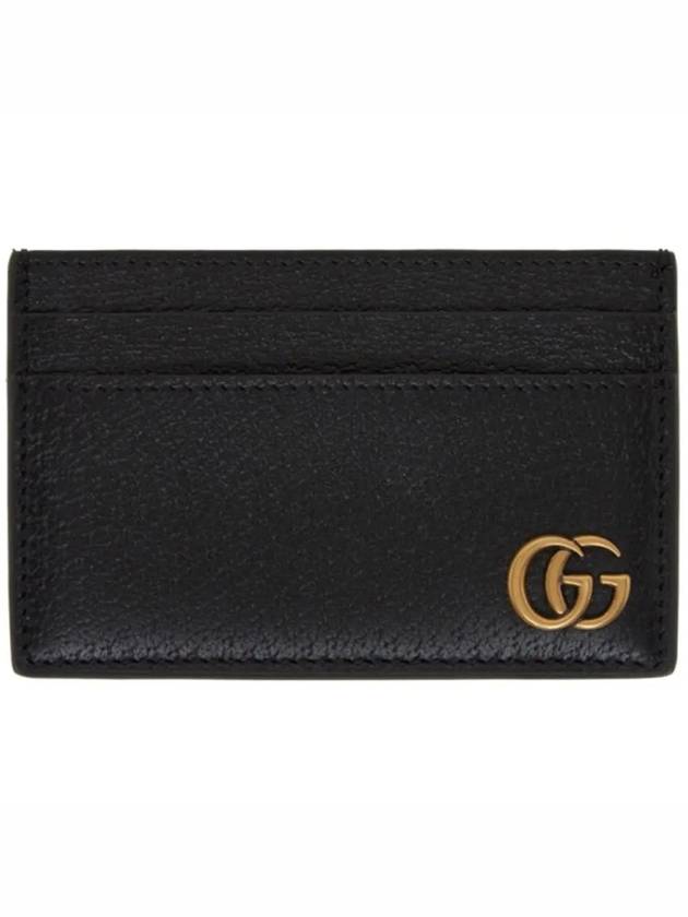 GG Marmont Marmont logo calfskin card holder black - GUCCI - BALAAN 1