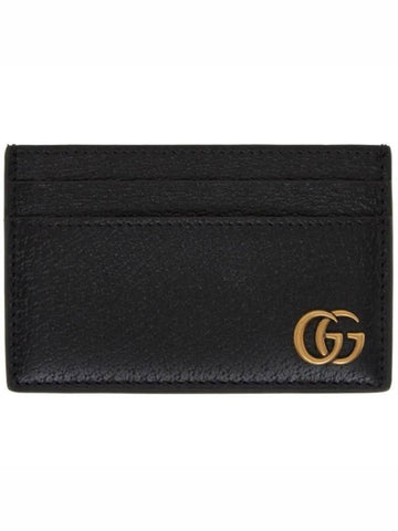 GG Marmont Marmont logo calfskin card holder black - GUCCI - BALAAN 1