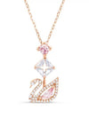 Darjeeling Swan Pendant Necklace Pink Rose Gold - SWAROVSKI - BALAAN 3