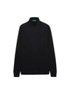 Logo Patch Merino Wool Turtleneck Black - LACOSTE - BALAAN 1