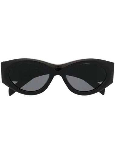 Eyewear Triangle Logo Oval Frame Sunglasses - PRADA - BALAAN 1