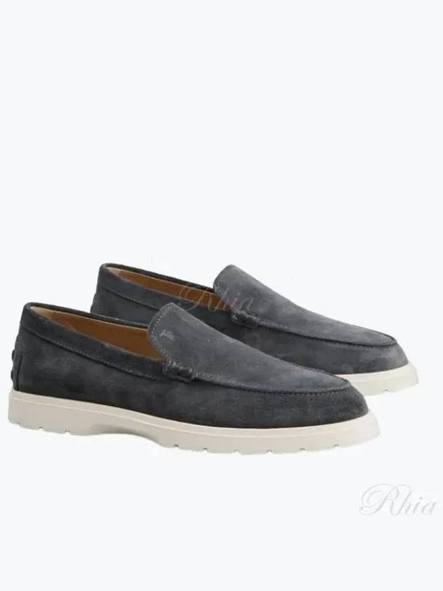 Suede Slipper Loafers Dark Grey - TOD'S - BALAAN 2