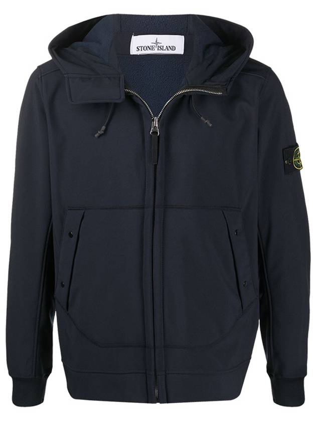 Wappen Patch Soft Shell R Fleece Hooded Jacket Navy - STONE ISLAND - BALAAN 6