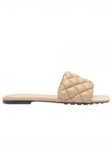 Women s Padded Flat Sandals Beige Green 627710 VBRR0 - BOTTEGA VENETA - BALAAN 1