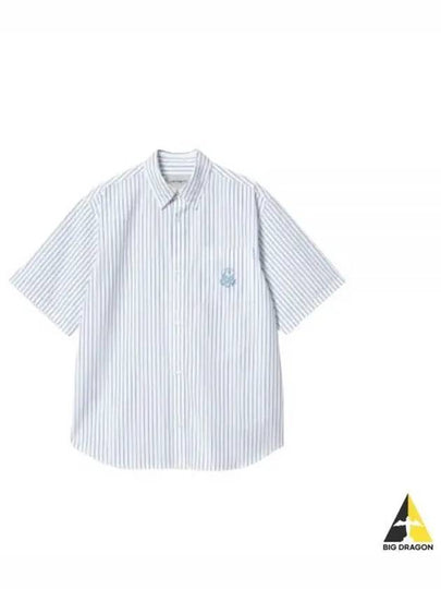 Linus Striped Short Sleeve Shirt Blue White - CARHARTT WIP - BALAAN 2