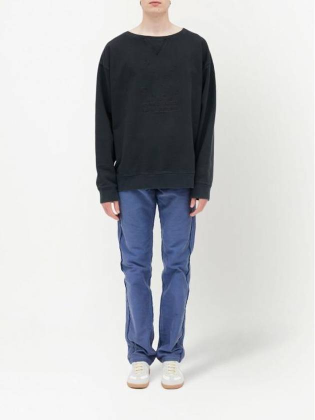 Numbering Logo Cotton Sweatshirt Black - MAISON MARGIELA - BALAAN 4