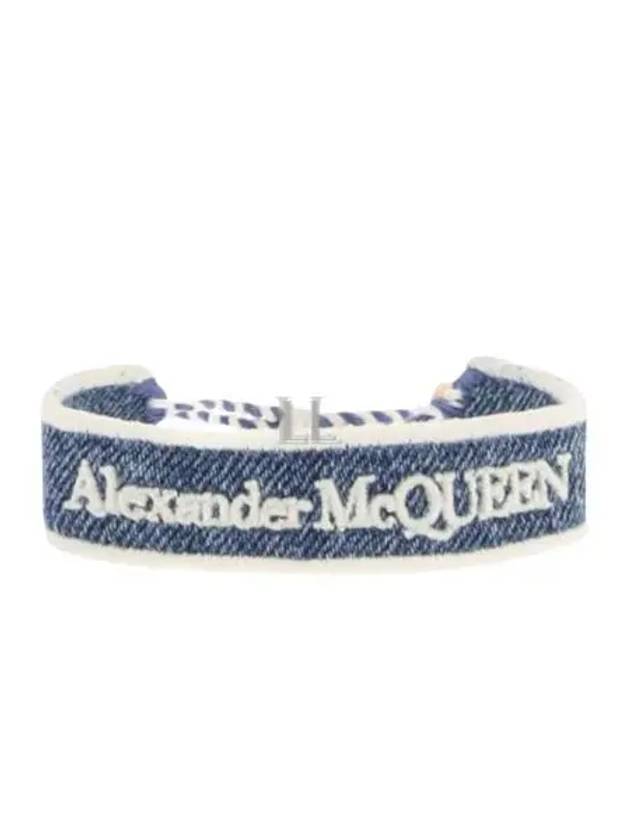 Skull Logo Fabric Bracelet Blue - ALEXANDER MCQUEEN - BALAAN 2