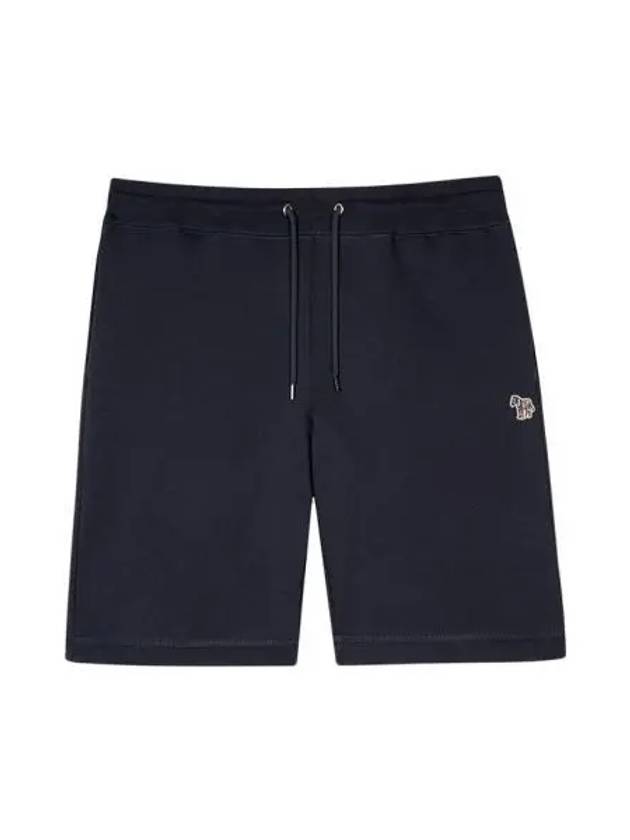 Zebra Logo Cotton Sweat Shorts Navy - PAUL SMITH - BALAAN 2