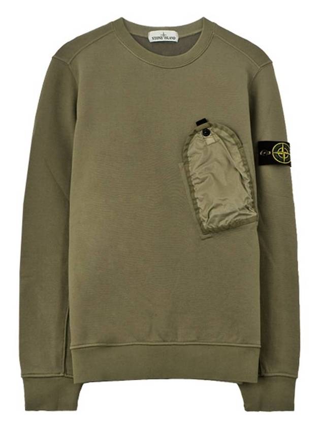 Wappen Lamy Flock Pocket Sweatshirt Olive - STONE ISLAND - BALAAN 1