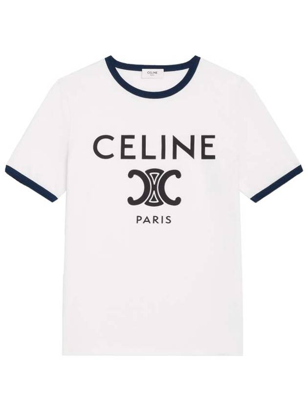 Paris T-Shirt in Cotton Jersey Black White - CELINE - BALAAN 2