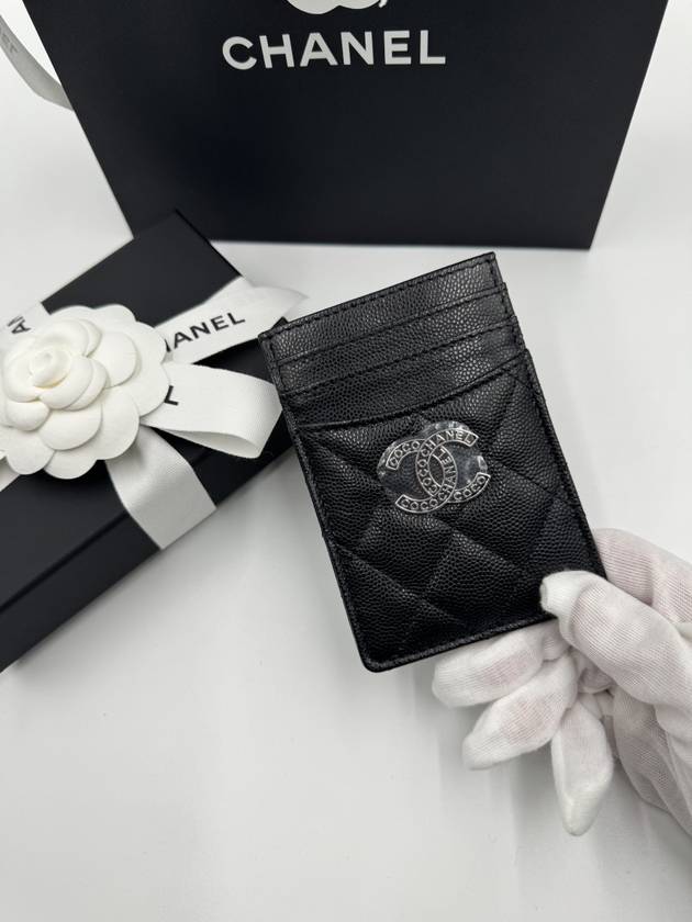 Women's CC Logo Coco Card Holder Caviar Black AP3835 - CHANEL - BALAAN 5