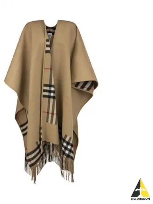 Reversible Check Wool Cashmere Cape - BURBERRY - BALAAN 2