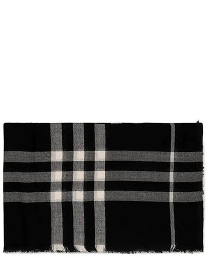 Checked Wool Scarf Black - BURBERRY - BALAAN 2