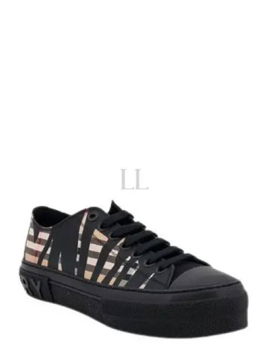 Slice Check Cotton Low Top Sneakers Black Archive Beige - BURBERRY - BALAAN 2