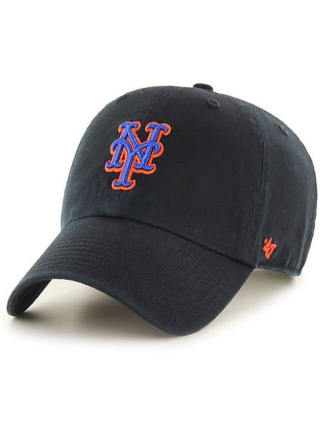 Baseball Cap MLB NY Big Logo New York Mets Premium Line Ball Black Blue - 47BRAND - BALAAN 1