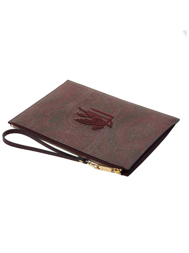 Paisley Embroidered Clutch Bag Brown - ETRO - BALAAN 5