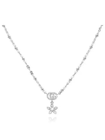 Flora Flower Double G Necklace Silver - GUCCI - BALAAN 1